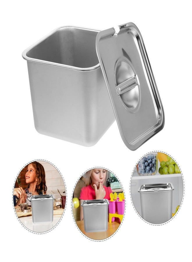 NAMOARLY Stainless Steel Ice Tub Freezer Ice Container Homemade Yogurt Airtight Storage Container Cover - Image 3